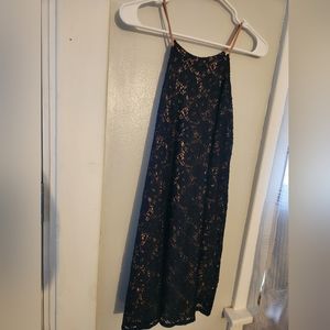 Lace navy/peach dress